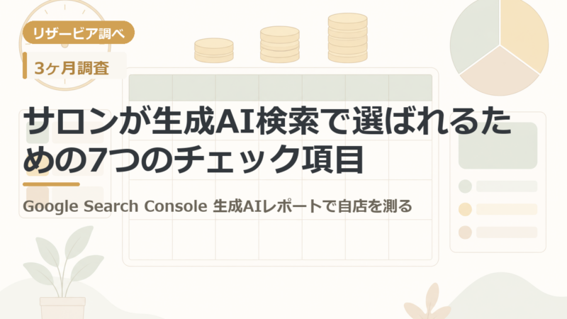 サロンが生成AI検索で選ばれるための7つのチェック項目|Google Search Console 生成AIレポートで自店を測る