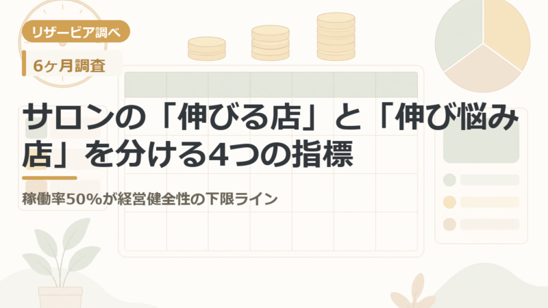 サロンの「伸びる店」と「伸び悩み店」を分ける4つの指標|稼働率50%が経営健全性の下限ライン