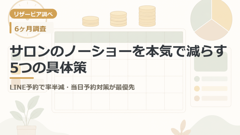 サロンのノーショーは予約経路で3倍差|店舗側の代理入力4.87%・お客様のWeb予約1.80%