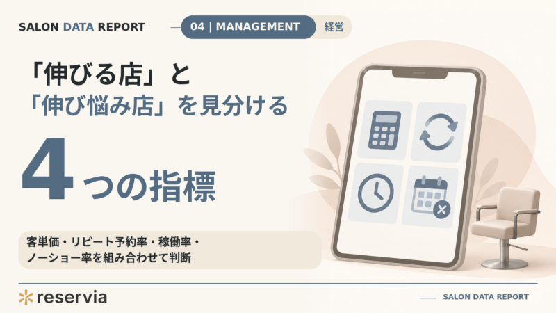 サロンの「伸びる店」と「伸び悩み店」を分ける4つの指標｜稼働率50%が経営健全性の下限ライン